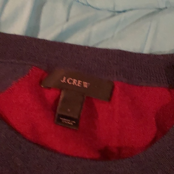 J Crew burgundy and navy polka dot sweater - Picture 2 of 4
